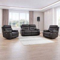 Furnishings For Less UK Renzo Grey Electric Recliner Sofa Suite 2 Seater + 2 Armchairs USB