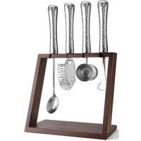 Final Touch 4 Piece Bar Tool Set with Stand - Stainless Steel in Silver