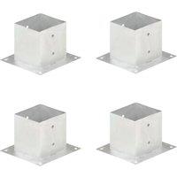 Berkfield Home Post Anchors 4 pcs Galvanised Metal 141 mm in Silver