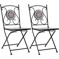 Berkfield Home Mosaic Bistro Chairs 2 pcs Grey