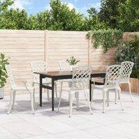 Berkfield Home Garden Chairs 6 pcs Cast Aluminium White