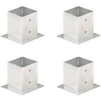 Berkfield Home Post Anchors 4 pcs Galvanised Metal 121 mm in Silver