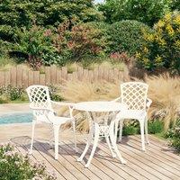 Berkfield Home 3 Piece Bistro Set Cast Aluminium White