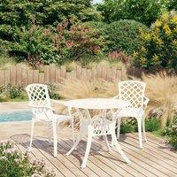 Berkfield Home 3 Piece Bistro Set Cast Aluminium White