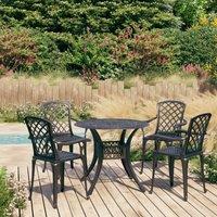 Berkfield Home 5 Piece Bistro Set Cast Aluminium Black