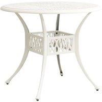 Berkfield Home Garden Table White 90x90x74 cm Cast Aluminium | Size: 90 x 90 x 74 cm