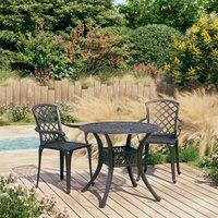 Berkfield Home 3 Piece Bistro Set Cast Aluminium Black