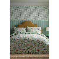 Sanderson 'Clementine' Cotton Duvet Cover Set in Aqua | Size: Super King