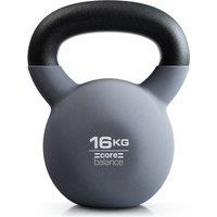 Core Balance Cast Iron Kettlebell Weight Neoprene Coated Home Gym Fitness 4-20kg in Grey | Size: 16kg