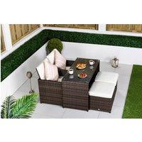 Thats Furniture Cube Rattan Bistro Table & Chairs Set 2 - 4 Seater in Brown