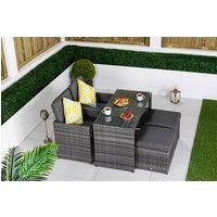 Thats Furniture Cube Rattan Bistro Table & Chairs Set 2 - 4 Seater in Grey