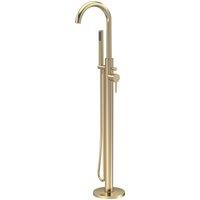 Balterley Connect Floor Standing Bath Shower Mixer Tap, Shower Kit Brushed Brass in Metallics