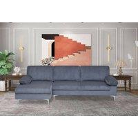 SquareBoxx Venosa Jumbo Cord Sectional Corner Left Sofa in Grey