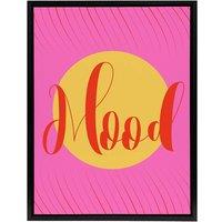 Artery8 Mood Sunset Pink Yellow Decorative Design Black Framed Canvas Art | Size: W12 x H16