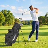 OUTSUNNY Golf Stand Bag 6 Way Full-Length Dividers, Waterproof Golf Bag in Black | Size: 2kg