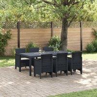 Berkfield Home 7 Piece Garden Dining Set with Cushions Anthracite Poly Rattan