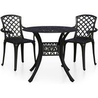 Berkfield Home 3 Piece Bistro Set Cast Aluminium Black