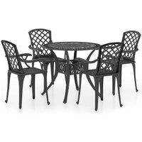 Berkfield Home 5 Piece Bistro Set Cast Aluminium Black