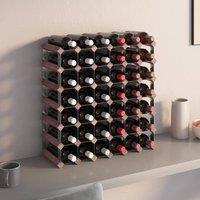 Berkfield Home Wine Rack for 42 Bottles Brown Solid Wood Pine