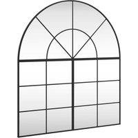 Berkfield Home Wall Mirror Black 100x110 cm Arch Iron
