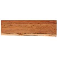 Berkfield Home Table Top 120x40x2.5 cm Rectangular Solid Wood Acacia Live Edge in Brown