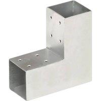 Berkfield Home Post Connectors 4 pcs L Shape Galvanised Metal 71x71 mm in Silver