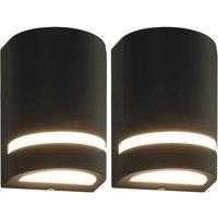 Berkfield Home Outdoor Wall Lights 2 pcs 35 W Black Half-round