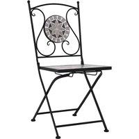 Berkfield Home Mosaic Bistro Chairs 2 pcs Grey