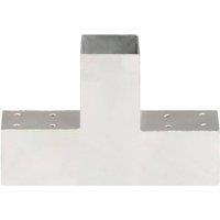 Berkfield Home Post Connectors 4 pcs T Shape Galvanised Metal 71x71 mm in Silver
