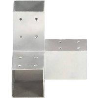 Berkfield Home Post Connectors 4 pcs Y Shape Galvanised Metal 81x81 mm in Silver