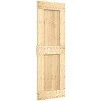 Berkfield Home Sliding Door with Hardware Set 70x210 cm Solid Wood Pine in Brown