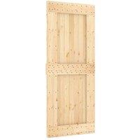 Berkfield Home Sliding Door with Hardware Set 85x210 cm Solid Wood Pine in Light Tan