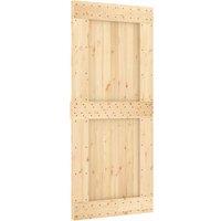 Berkfield Home Sliding Door with Hardware Set 90x210 cm Solid Wood Pine in Light Tan
