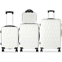 Lishetimig 4-Piece ABS Hard Shell Luggage Set in White