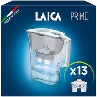 LAICA Prime Line Water Filter Jug & 13 Bi-flux Cartridges Ivory 3L in White
