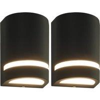 Berkfield Home Outdoor Wall Lights 2 pcs 35 W Black Half-round