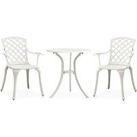 Berkfield Home 3 Piece Bistro Set Cast Aluminium White