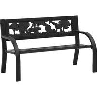 Berkfield Home Children Garden Bench 86 cm Steel in Black