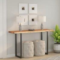 Berkfield Home Table Top 120x40x2.5 cm Rectangular Solid Wood Acacia Live Edge in Brown