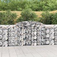 Berkfield Home Arched Gabion Baskets 25 pcs 300x50x100/120 cm Galvanised Iron in Silver