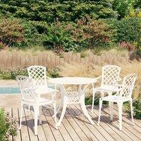 Berkfield Home 5 Piece Bistro Set Cast Aluminium White