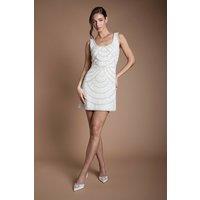 Coast Women's Beaded Mini Bridal Dress in Ivory | Size: 14