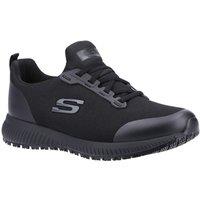 Skechers Women's Squad Sr Wide Slip Resistant Occupational Shoe in Black | Size: 4