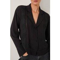 Monsoon Women's Tamara Lace Blouse Black | Size: 2XL