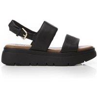 Moda In Pelle Women's 'Netty' Leather Flatforms in Black | Size: 5