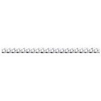 Jewelco London Women's 925 Silver Bevelled Ultra Flat Curb Chain Necklace 3mm | Size: 24 inches