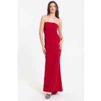 Liquorish Women's Red Strapless Bodycon Maxi Dress | Size: 8