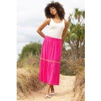 Kite Women's Chickerell Seersucker Skirt Beetroot in Pink | Size: Medium