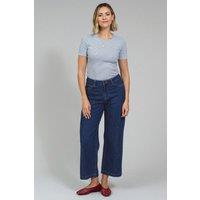 Kite Women's Wareham Wide Leg Ankle Grazer Jeans Rinse Wash in Navy | Size: 16