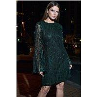 Star by Julien Macdonald Women's Sequin Tassel Dress in Dark Green | Size: 18